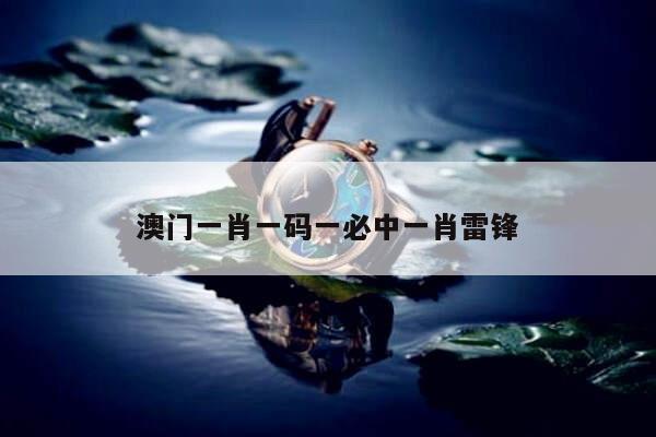澳门一肖一码一必中一肖雷锋