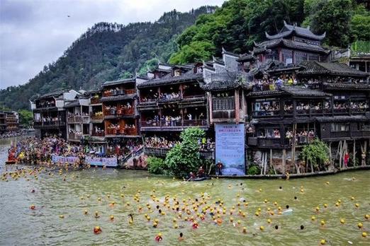 凤凰古城百人抢鸭子,凤凰古城百人抢鸭子是真的吗